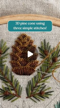 pine cone using three simple stitches