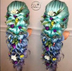 Fantasy Hair, Pinterest Hair, Have Inspiration, Mermaid Hair, Rainbow Hair, Hair Art, Green Hair, Hair Dos