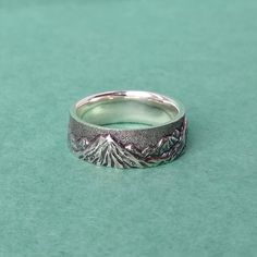 Silver Mountain Ring, Wedding Rings Silver, Stone Rings For Men, Rock Ring, Mountain Ring, Rock Rings, Ring Minimal, Fashion Crafts, Mens Rings Fashion