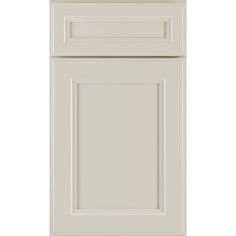 a white cabinet with two doors and one drawer