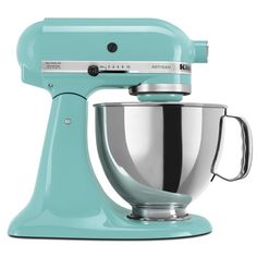 an image of a green mixer on a white background