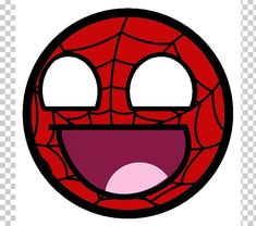 a spiderman face with eyes and mouth