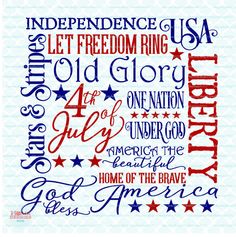 an american patriotic poster with the words and stars in red, white, and blue