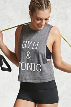 Graphic Print Top, Gym Tees, Top Bra, Tops Graphic, Junior Fashion, Shirts Graphic, Womens Workout Outfits, Muscle Tee