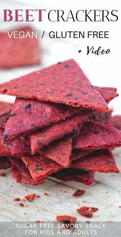 beet crackers vegan / gluten free video recipe for kids and adults