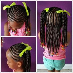 Easy little girl braid style Braid Styles For Girls, Toddler Braided Hairstyles, Toddler Braids, Lil Girl Hairstyles, Kid Braid Styles, Girls Natural Hairstyles, Pelo Afro, Girls Hairstyles Braids