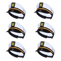 PRICES MAY VARY. Pack of 6 Sailor Hats: 6 pack of captain hats with gold embroidery badges on the front, the decoration and harmonious color are delicate enough for you to create a cool nautical party with your friends. Adjustable: Captain Hats Adult are adjustable to meet different head circumstance, you can adjust them to the comfortable tightness, proper size that fits for whole family. Classic Design: Nautical Captain Sailor Hat with an embroidered patch that adds a nautical flair to any out Sailor Hats, Rock Costume, Yacht Rock, Nautical Outfits, Sailor Hat, Nautical Party, Hat For Men, Sorority Gifts, Gold Embroidery