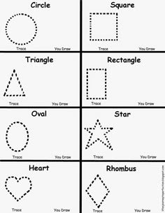 printable worksheet for kids to learn how to draw shapes and numbers with pictures