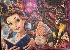 a puzzle with an image of beauty and the beast on it