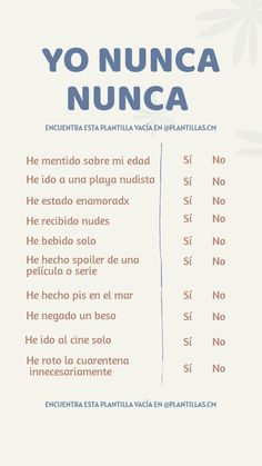 a poster with the words yo nunca nunca in spanish and an image of a flower