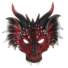 PRICES MAY VARY. 3D Dragon Masks Halloween: The realistic simulation dragon design has a good 3D effect and can more fun and festival atmosphere to you and your friends Dragon Head Masks: suitable for all adults and most occasions, such as Halloween party, masquerade parties, cosplay and so on Cosplay Dragon Masks: This is an half and is designed with the strap, which is stable and non- skid 3D Dragon Masks: A wonderful cosplay masks for Halloween, carnival, masquerade, fancy dress ball, etc Dra Dragon Half, Halloween Dragon, Dragon Halloween, Dinosaur Mask, Masquerade Halloween, Mascaras Halloween, Dragon Mask, Batman Cosplay, Dragon Face