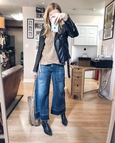 Wide Leg Jeans Winter, Cropped Jeans Outfit, Style Wide Leg Jeans, Wide Leg Jeans Outfit, Jeans Outfit Winter, Cropped Wide Leg Jeans, Mode Casual, Dinner Outfits, Fashion Weeks