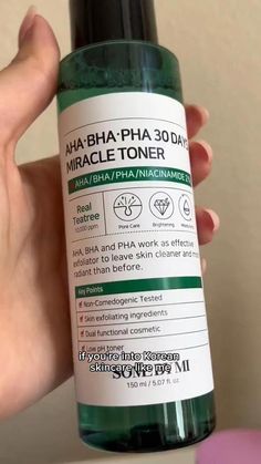 Amazon.com : SOME BY MI AHA BHA PHA 30 Days Miracle Toner - 5.07Oz, 150ml - Made from Tea Tree Water for Sensitive Skin - Mild Exfoliating Daily Face Toner - Skin Wastes, Sebum and Oiliness Care - Korean Skin Care : Beauty & Personal Care Best Toner For Acne, Face Texture, Korean Toner, Miracle Toner, Best Toner, Pore Minimizer, Some By Mi, Skin Care Toner Products, Face Care Routine