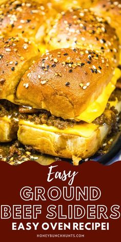 easy ground beef sliders with cheese on top