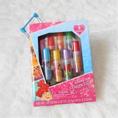 Disney Princess Roll On Lip Gloss 100% Authentic Disney Item Color: Multi Style: Cnhiz-0519 8 Pack Roll On Applicator Uniquely Flavored Blueberry Mango Grape Cherry Strawberry Apple Orange Starfruit Ages 5+ New With Tag Package Wear/Damage (Does Not Affect The Condition Of The Lip Gloss) Color May Differ Slightly Due To The Variability Of Computer Screen, Phone Or Tablet Displays No Trades Prices Are Firm Unless A Private Offer Is Made By Me Products Are Shipped Within 3 Business Days After Paym Disney Princess Lip Gloss, Roll On Lip Gloss, Blueberry Mango, Cherry Strawberry, Flavored Lip Gloss, Lip Balm Set, Lip Gloss Colors, Kids Makeup, Random Ideas