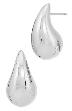 Polish any look with these elegant molten teardrop earrings plated in high-shine 18-karat gold. 1" drop; 1/2" width Post back Bronze/18k-gold plate Imported Silver Teardrop Earrings, Tear Drop Earrings, Spanish Class, Silver Accessories, Silver Drop Earrings, Teardrop Earrings, Silver Earrings, Silver Jewelry, Fall Outfits