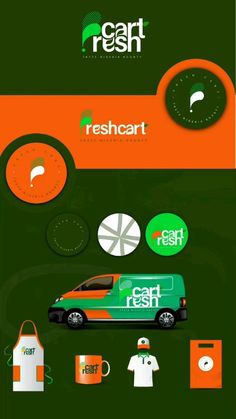 a green and orange advertisement for car fresh