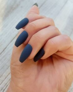 "Your order will contain a full set of press on nails (unless you're providing your nail sizes for custom sizing) handpainted in a  dark teal blue color. Pictured set is Regular Coffin shape and in matte finish. SIZING- All nails are sold in a full set of 20 nails, with two of each size (0-9). I gladly accept customized sizing (10 nails) for 15% OFF with code \"CUSTOM\". Please include nail measurements(in millimeter, or mm, NO size number please) in NOTE TO SELLER section with custom size orders. This is because sizes of nail tips from different manufacturers might be slightly different, and I'd like to make sure my nails are a perfect fit for you. NAILS SHAPES & MEASUREMENT GUIDELINE- Please see the last 3 product pictures for nail shape, length and measurement guidelines. Photos of nail Nails For 15, Blue Press On Nails, Matted Nails, Blue Matte Nails, Faux Nails, Nails Dark, Teal Nails, Fall Nail Trends, Plaid Nails