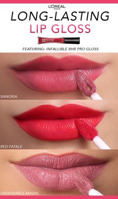 Loreal Lipstick, Sangria Red, Long Lasting Lip Gloss, Hydrating Lip Gloss, Makeup Aesthetic, Lips Shades, Makeup Eyes