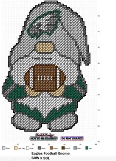 a cross stitch pattern of a football player