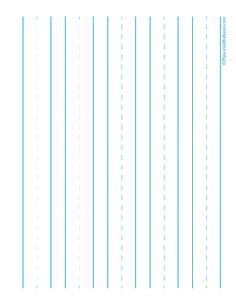 the back side of a paper with lines drawn in blue and white, on top of it