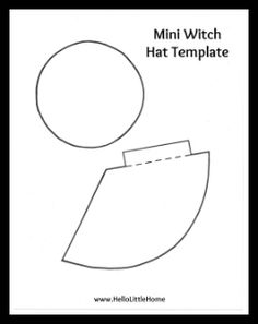 a paper cut out of a hat with the word'mini witch hat template '