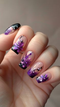 Purple Wedding Nails, Prom Nail Designs, Fingernails Painted, Prom Nail, Festive Nail Art, Finger Nail Art, Purple Nail Designs, Short Nails Art