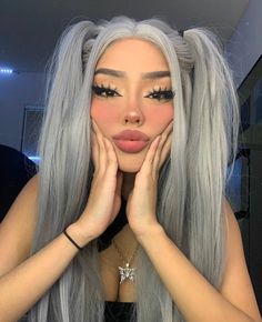 Egirl Hair Color, Egirl Hairstyle, Egirl Hairstyles, Egirl Makeup Looks, Egirl Hair, E Girl Makeup, Egirl Makeup, Makeup Tuts, Alternative Makeup