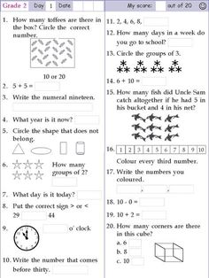 Mental Math Grade 1 Day 42 Math Grade 1, Math Quizzes, Mental Maths, Mental Maths Worksheets, Math Fact Worksheets, Math Addition Worksheets, First Grade Math Worksheets, 4th Grade Math Worksheets