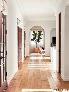 the hallway is clean and ready for us to use as an entrance way into the house