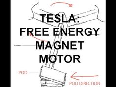 a poster with the words tesla free energy magnet motor and an arrow pointing to it