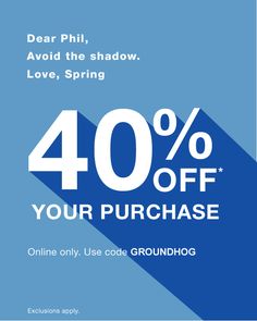 a blue background with the words 40 % off your purchase