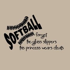 the words softball are written in black on a tan background with an image of a baseball