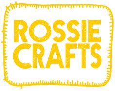 the words rosse crafts written in yellow on a white background with an orange border