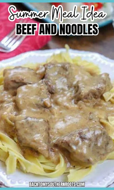 Beef and noodles with gravy on a white plate for a yummy dinner recipe. Creamy Beef And Noodles, Supper Idea, Beef And Noodles Recipe, Ground Beef And Noodles, Southern Cooking Recipes, Noodles Recipes, Food Traditional