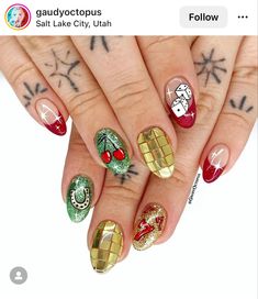 Casino Theme Nails Las Vegas, Casino Nails Designs 777, Casino Nail Art, Las Vegas Nails Ideas Glitter, Vegas Themed Nails, Casino Theme Nails, Casino Nails Designs, Las Vegas Nails Ideas