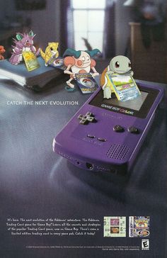 an advertisement for the nintendo wii game system with pokemon and friends on it's screen