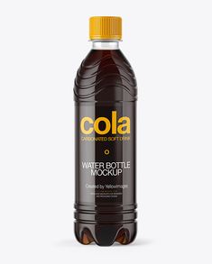 a bottle of cola water mockup on a white background for product packaging or advertising