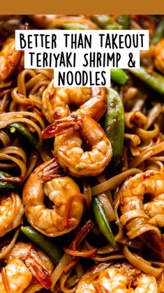 stir fry noodles with shrimp and green beans