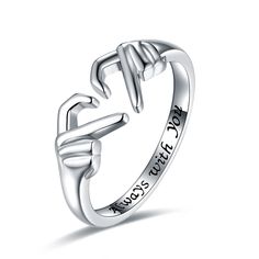 PRICES MAY VARY. ❣DESIGN❣ Silver Adjustable Heart Claddagh Ring - Heart represents Forever Love, Hands represent Friendship, with "I love you forever" engraved, it's symbol of love and friendship commitment. As the ring is open-designed, so it's flexible and enough to be gently squeezed or slightly flared for adjustment when you want a perfect fit. It's a perfect gift for your wife, husband, girlfriend, best friend, sister, daughter on any Festival and Anniversary. ❣MATERIAL❣ 100% 925 Sterling S Hand Hart, Open Cuff Ring, Planet Ring, Forever Rings, Hand Rings, Wedding Bride Jewelry, Claddagh Ring, Claddagh Rings, Gothic Rings