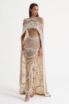 Alyce Beaded Maxi Dress Arabic Wedding, Sequin Cape, Champagne Evening Dress, Pearl Wedding Dress, Champagne Bridesmaid Dresses, Champagne Bridesmaid, Gorgeous Prom Dresses, Suit Vintage, Embellished Maxi Dress