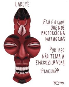 a drawing of a red mask with the words larroe written in spanish on it