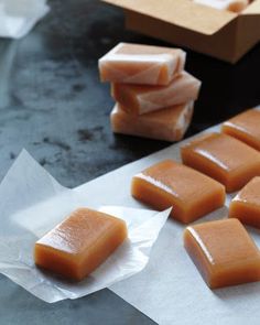 several pieces of soap sitting on top of wax paper