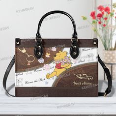 Cute Winnie The Pooh Leather Handbag,Pooh Women Bags Purses,Pooh Lover's Handbag,Custom Leather Bag,Woman Handbag,Handmade Bag,Vintage Bag Product Information: Manufactured with premium water-resistant PU leather. Size: ~11.4*7.9*4.1in (29*20*10.5 cm). Features comfortable and sturdy ~29in (74cm)carrying straps, two handles~14,5in (37cm) high-quality stitching for long-lasting durability. Perfect for dating, shopping, working, traveling, vocation, party and other occasions. Well made of high qua Bear Purse, Leather Bag Women Handbags, Leather Bag Tag, Custom Leather Bag, Crafted Bag, Woman Handbag, Cute Winnie The Pooh, Stylish Purse, Pooh Bear