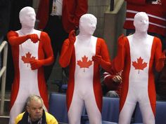 the canadian team is dressed in red and white