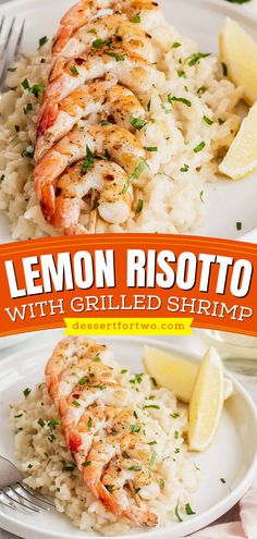 Give this spring dinner recipe a try! It's also a simple Easter dinner. Served with grilled shrimp skewers, this creamy lemon risotto is a hearty and delicious meal for two. Pin this for later! Small Portion Dinner Ideas, Dinner For Him Romantic, Easy Single Dinner Recipes, Grilled Shrimp Dinner Ideas, Date Night Dinner Recipes For Two Easy, Dinner For One Ideas, Two Person Dinner, Small Batch Recipes Dinner, Small Batch Dinner Recipes