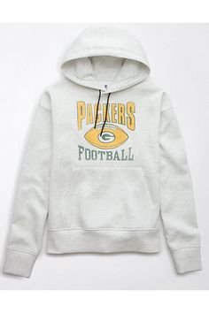 Medium-weight recycled polyester blend with sweat-wicking technology/Comfort stretch fabric that's ridiculously soft & breathable/Hooded/Green Bay Packers graphics/Ribbed cuffs & hem Fall Sports Event Hoodie With Logo Print, Sports Hoodie With Logo Print For Fall, Collegiate Fleece Hoodie With Graphic Print, Gray Graphic Print Hoodie For Sports, Athleisure Hoodie For Sports Events In Fall, Moisture-wicking Fleece Activewear For Sports, Sports Hoodie With Graphic Print For Fall, Fall Sports Hoodie With Graphic Print, Athletic Heather Hoodie For Sports In Fall