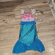 Nwt Little Mermaid Girls Sz 2-3yrs W/Accessories Halloween Costume Accessories: Crown, Necklace, Earrings, Ring, Bracelet, Wand, & Pin Mermaid Wand, Mermaid Girls, Crown Necklace, Halloween Costume Accessories, Little Mermaid, Kids Costumes, Necklace Earrings, The Little Mermaid, Ring Bracelet