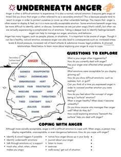 Anger Worksheets, Anger Management Worksheets, Cbt Worksheets, Counseling Worksheets, Mental Health Activities, Clinical Social Work, Mental Health Therapy