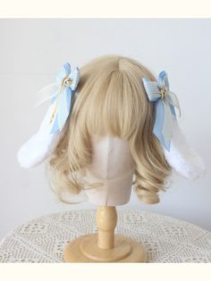 This price is for a beret or a pair of hairclips. Cute White Hair Accessories With Ears, Cute Adjustable Bunny Ears Hair Accessories, Cute Blue Headband Hair Accessories, Deer Girl, Sanrio Cinnamoroll, Hair Clips, Wigs, Outfit Accessories